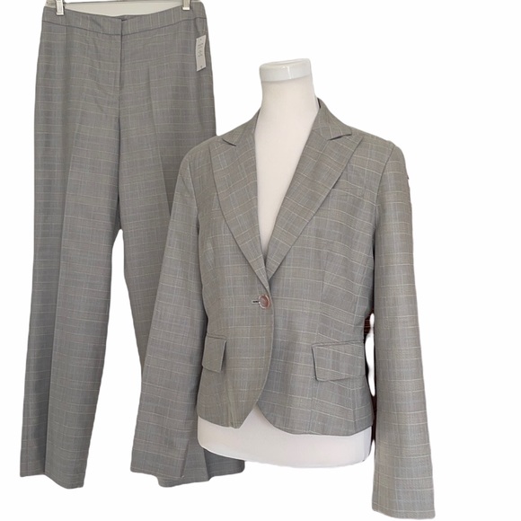 NWT Signature Larry Levin lightweight plaid pantsuit - Picture 1 of 14